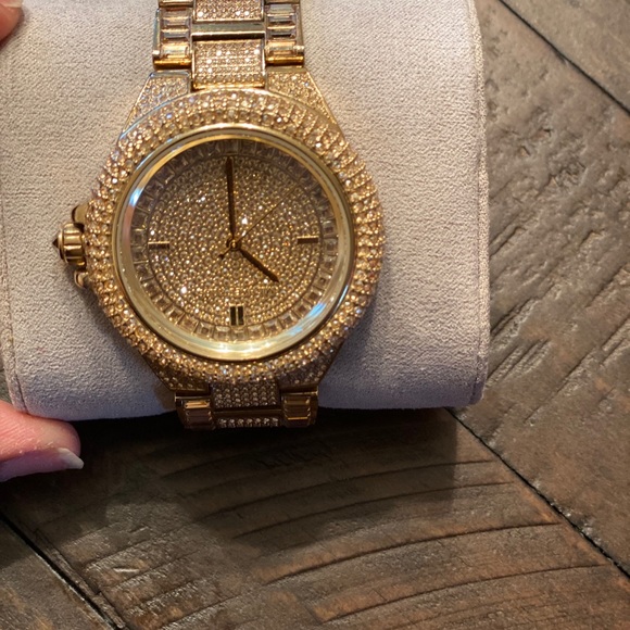 Michael Kors Camille Quartz White Dial Gold Steel Strap  Beautiful Gold Michael Kors Camille Watch